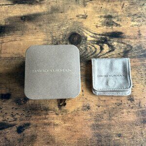 David Yurman Empty Brown Cardboard Ring/Pendant Box & Pouch Set